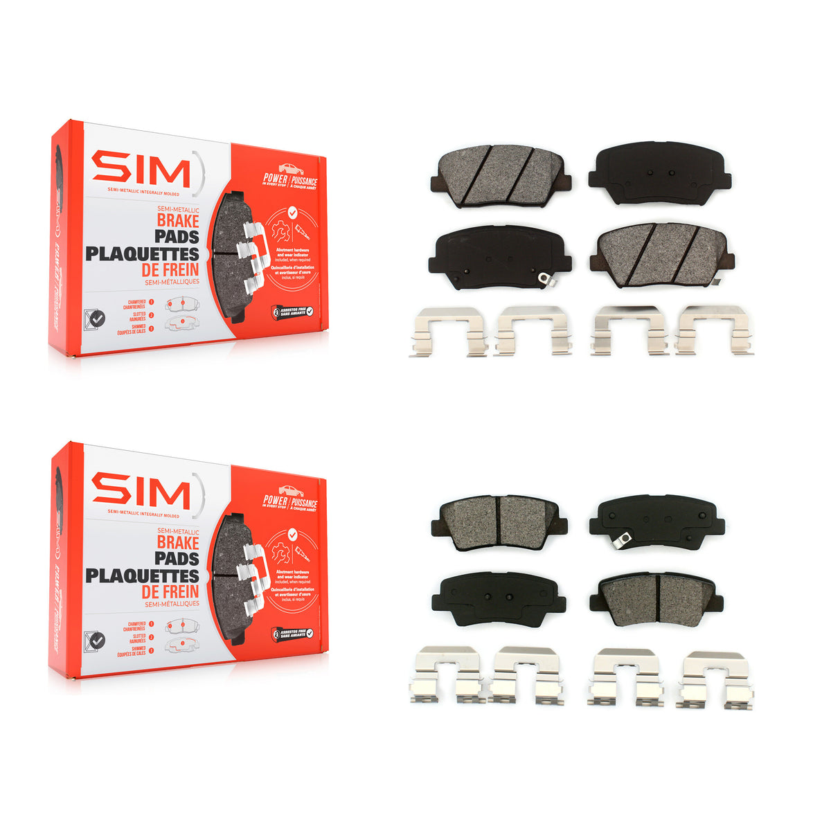Front Rear Semi-Metallic Brake Pads Kit For 2012-2017 Hyundai Azera KSM-100168