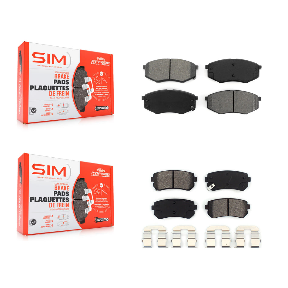 Front Rear Semi-Metallic Brake Pads Kit For Hyundai Tucson Kia Sportage FWD KSM-100171