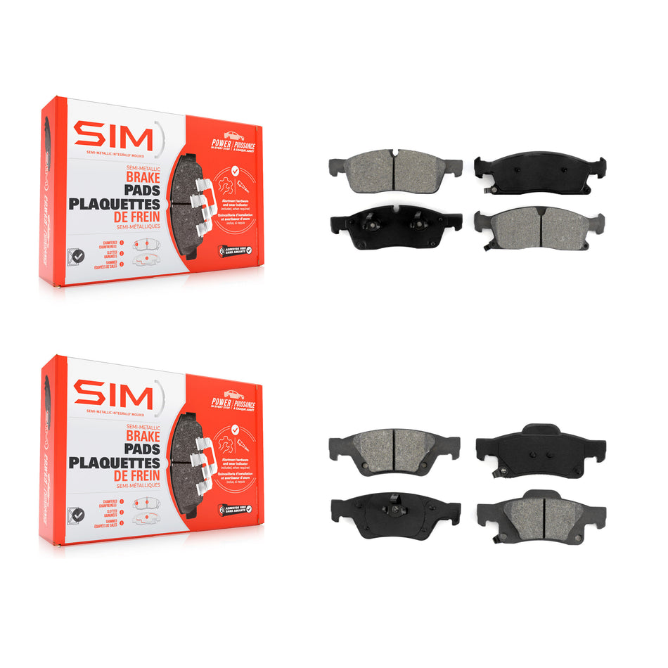 Front Rear Semi-Metallic Brake Pads Kit For Dodge Durango Jeep Grand Cherokee WK KSM-100173