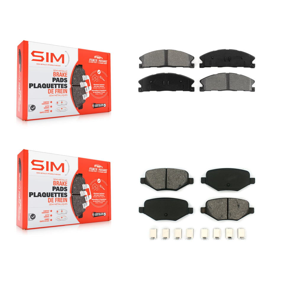 Front Rear Semi-Metallic Brake Pads Kit For Ford Explorer Police Interceptor Utility Flex KSM-100197