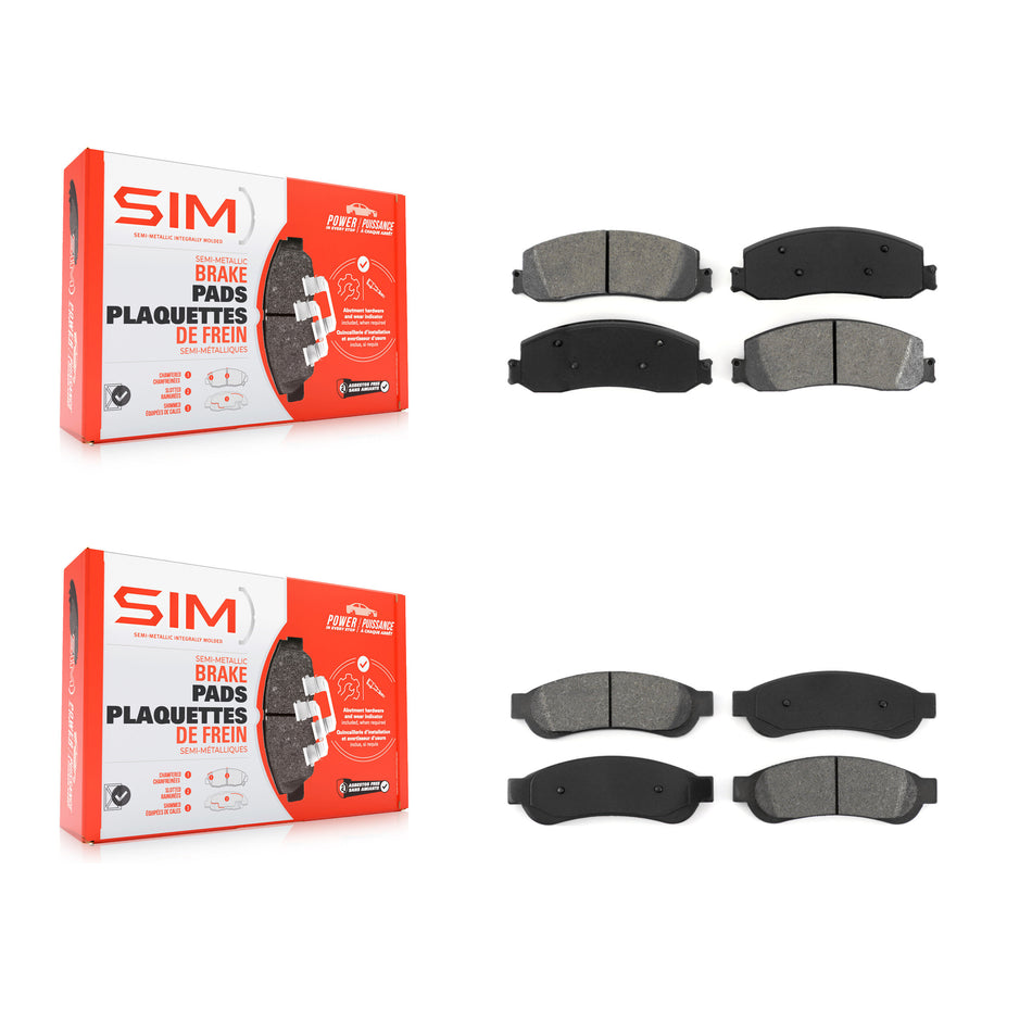 Front Rear Semi-Metallic Brake Pads Kit For Ford F-250 Super Duty F-350 KSM-100203