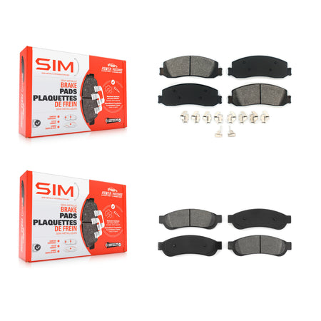 Front Rear Semi-Metallic Brake Pads Kit For Ford F-350 Super Duty F-250 KSM-100204