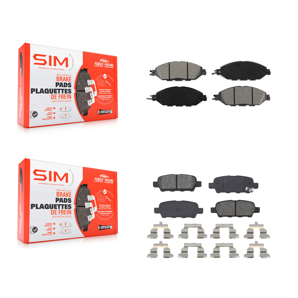 Front Rear Semi-Metallic Brake Pads Kit For Nissan Murano Pathfinder INFINITI QX60 JX35 KSM-100207