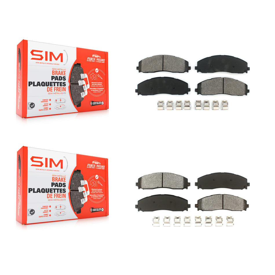 Front Rear Semi-Metallic Brake Pads Kit For Ford F-350 Super Duty F-250 F-450 KSM-100211