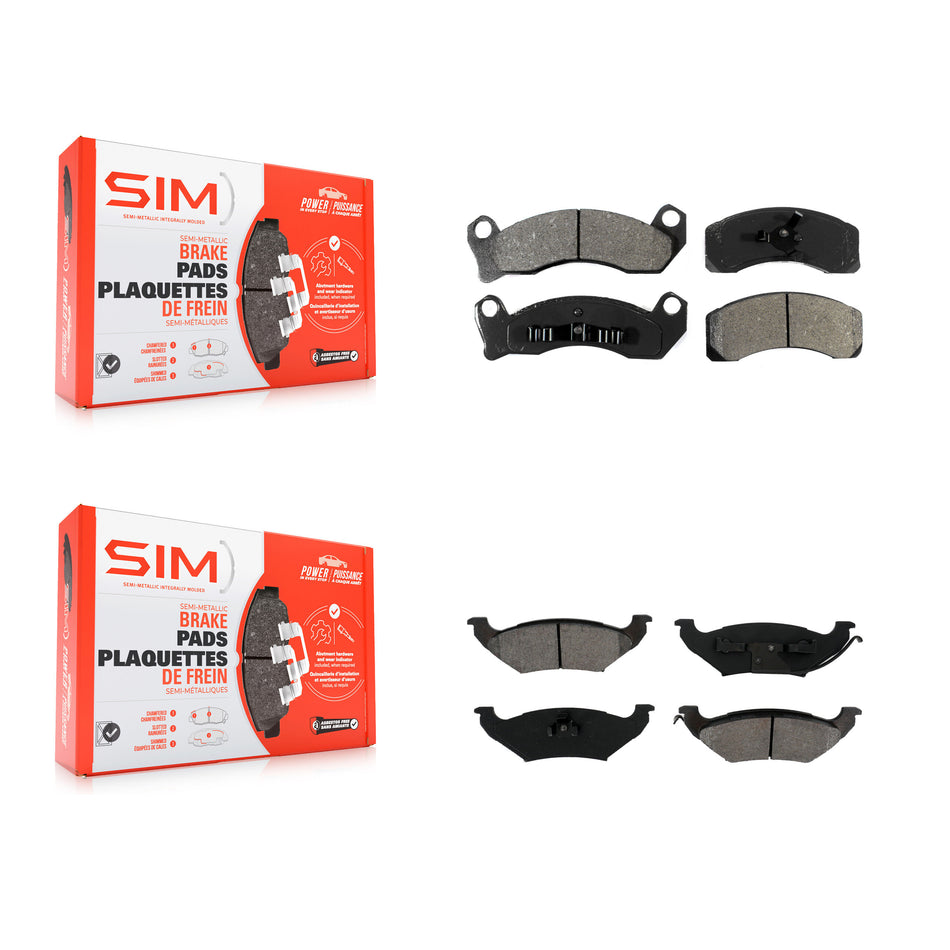 Front Rear Semi-Metallic Brake Pads Kit For Mercury Grand Marquis Lincoln Town Car Ford KSM-100226