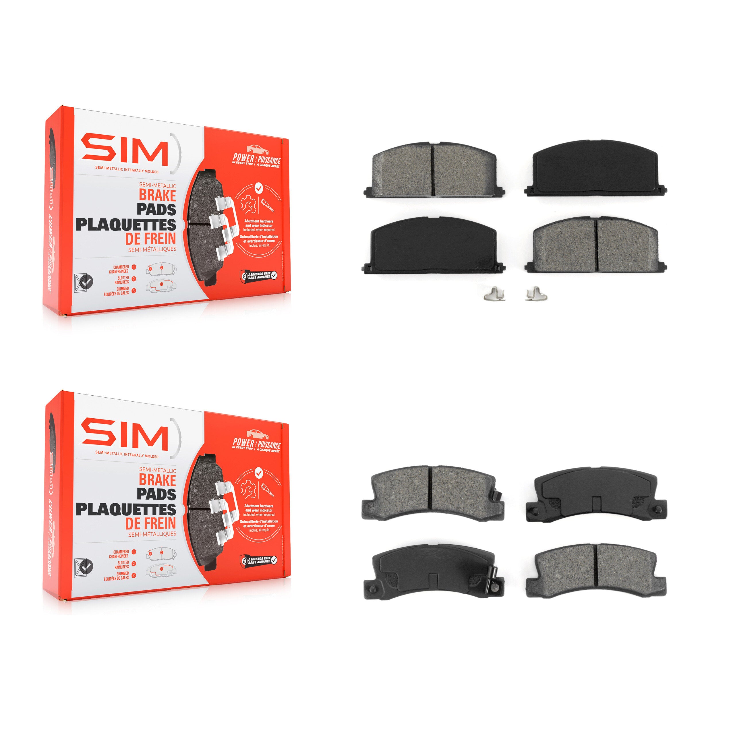 Front Rear Semi-Metallic Brake Pad Kit For Toyota Corolla Celica Geo Prizm Chevrolet Nova KSM-100227