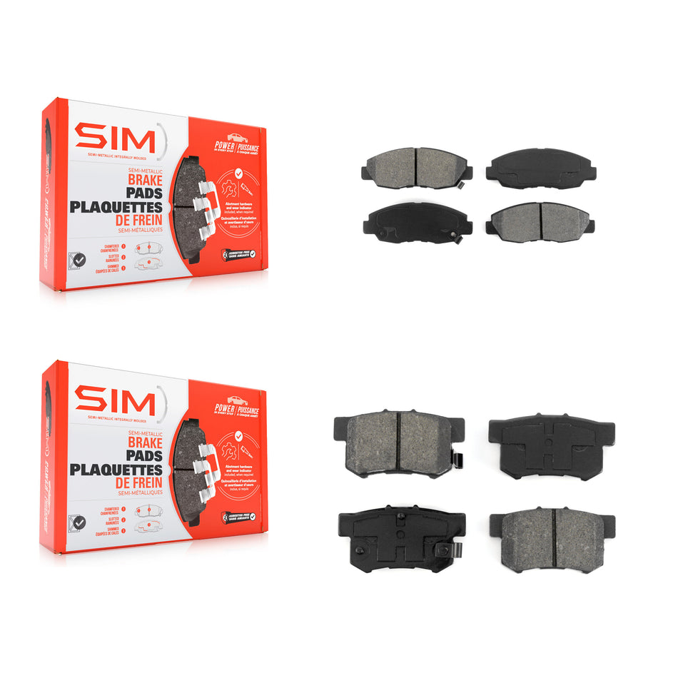 Front Rear Semi-Metallic Brake Pads Kit For Honda Accord Acura CL KSM-100244