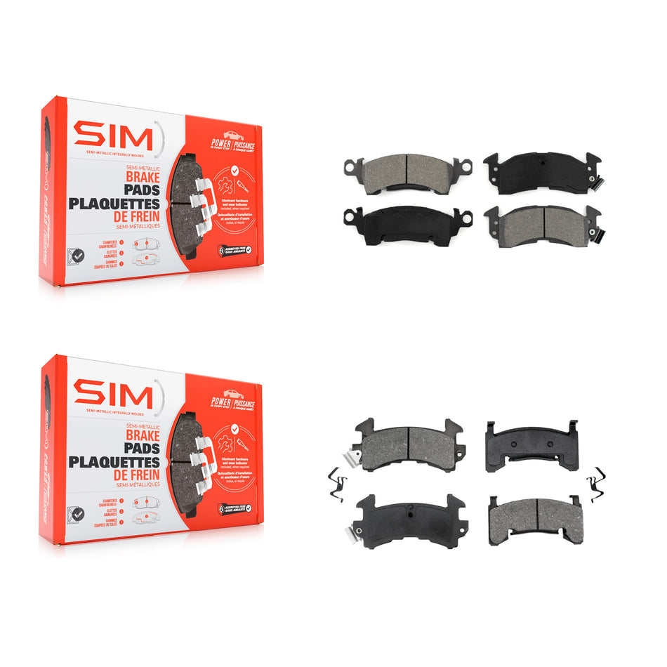 Front Rear Semi-Metallic Brake Pads Kit For Pontiac Firebird Cadillac DeVille Fleetwood KSM-100256