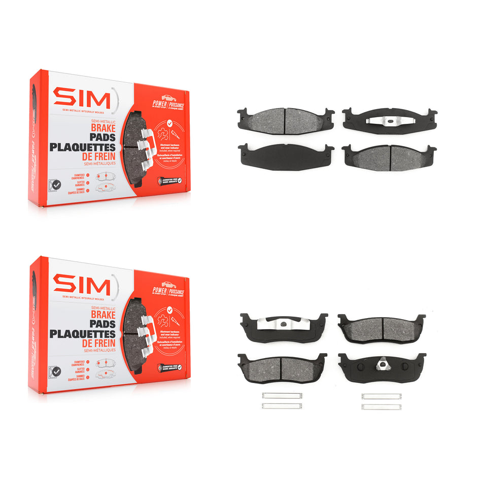 Front Rear Semi-Metallic Brake Pads Kit For 1996 Ford F-150 KSM-100279