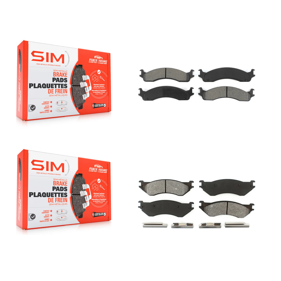 Front Rear Semi-Metallic Brake Pads Kit For 2001-2002 Dodge Ram 2500 3500 KSM-100291