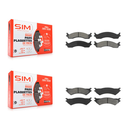 Front Rear Semi-Metallic Brake Pads Kit For Ford E-350 Super Duty E-250 Econoline Club KSM-100293