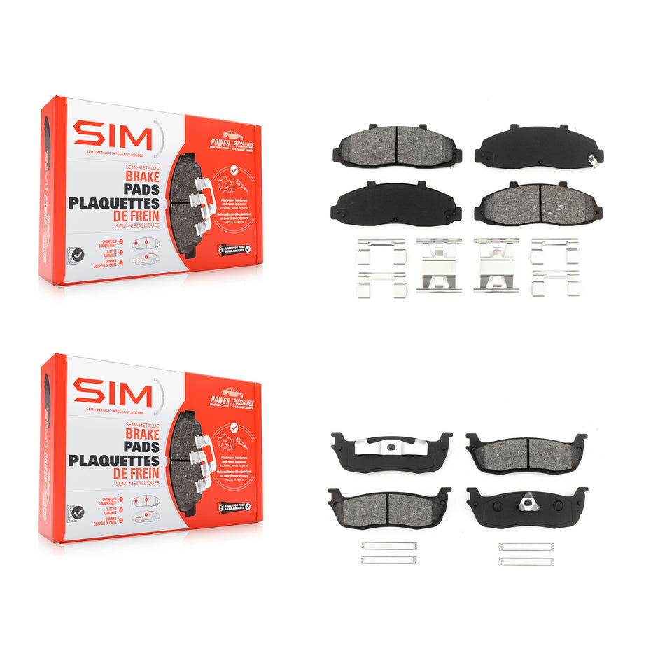 Front Rear Semi-Metallic Brake Pads Kit For Ford F-150 Heritage Lincoln Blackwood KSM-100294