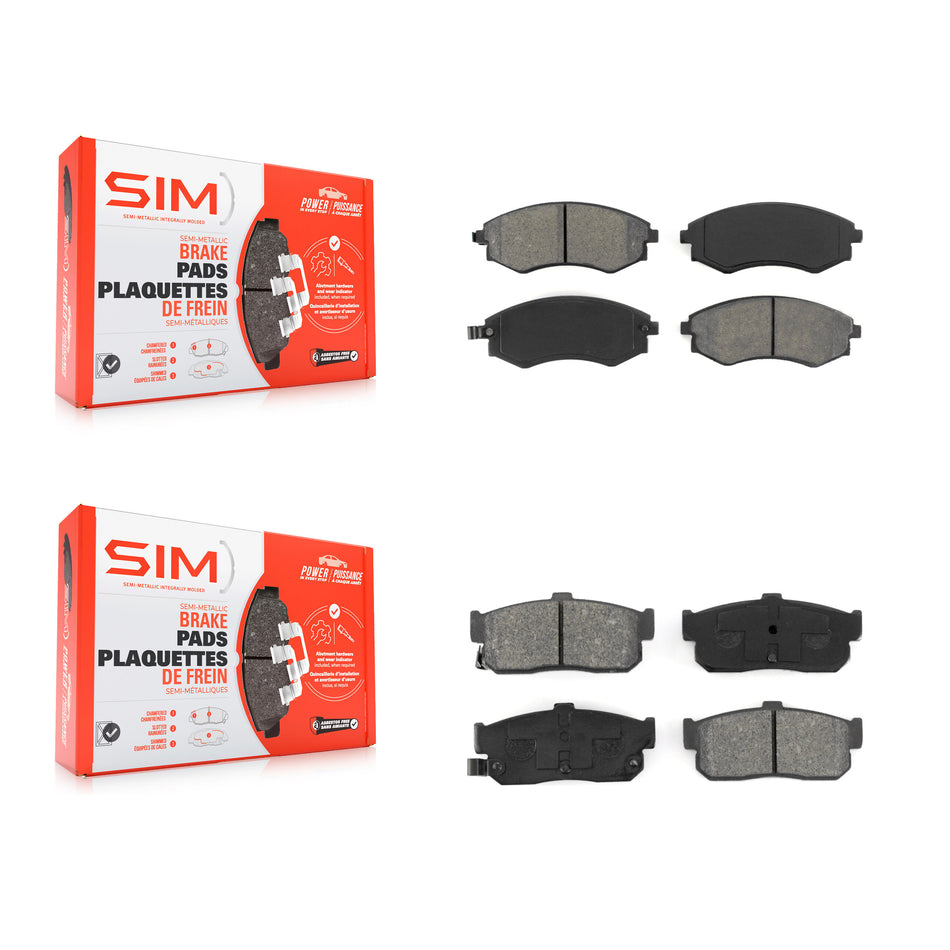 Front Rear Semi-Metallic Brake Pads Kit For INFINITI G20 KSM-100303