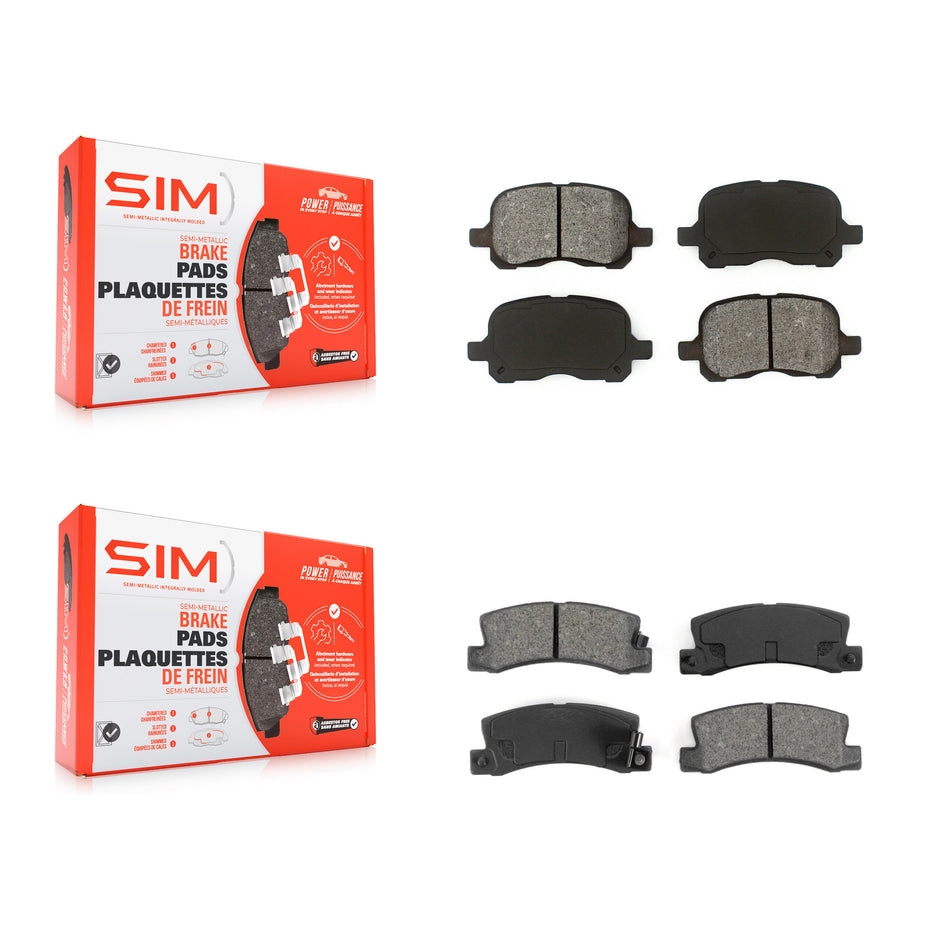 Front Rear Semi-Metallic Brake Pads Kit For 2002 Chevrolet Prizm KSM-100316