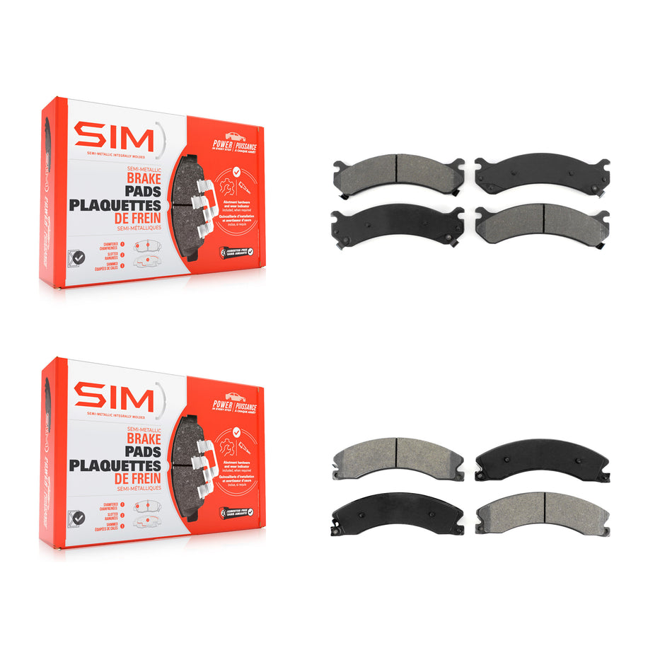 Front Rear Semi-Metallic Brake Pads Kit For GMC Savana 3500 Chevrolet Express 4500 KSM-100324