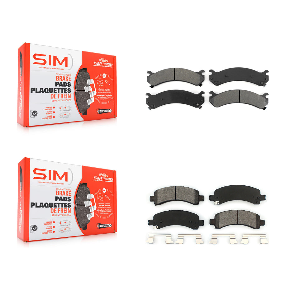 Front Rear Semi-Metallic Brake Pads Kit For GMC Chevrolet Savana 2500 Express 3500 4500 KSM-100327