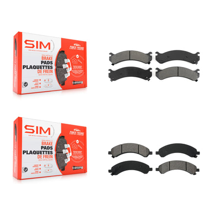 Front Rear Semi-Metallic Brake Pads Kit For 2003-2008 Chevrolet Express 3500 GMC Savana KSM-100328