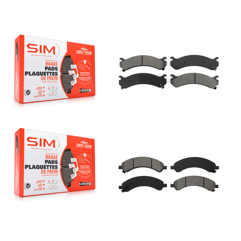 Front Rear Semi-Metallic Brake Pads Kit For 2003-2008 Chevrolet Express 3500 GMC Savana KSM-100328