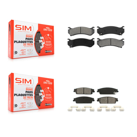 Front Rear Semi-Metallic Brake Pad Kit For 2007 Chevrolet Silverado 1500 Disc rear brakes KSM-100329