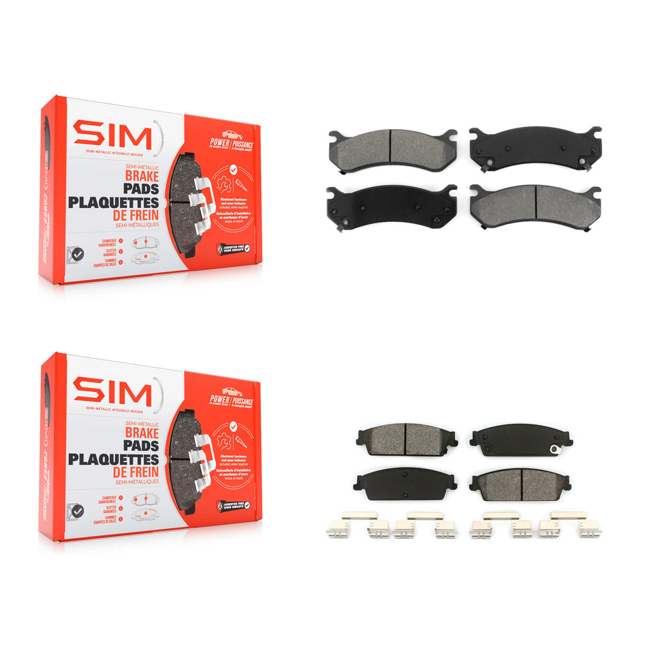 Front Rear Semi-Metallic Brake Pad Kit For 2007 Chevrolet Silverado 1500 Disc rear brakes KSM-100329