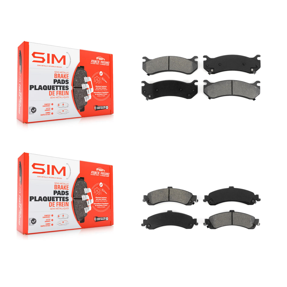 Front Rear Semi-Metallic Brake Pads Kit For Chevrolet GMC Silverado 1500 Sierra Avalanche KSM-100331