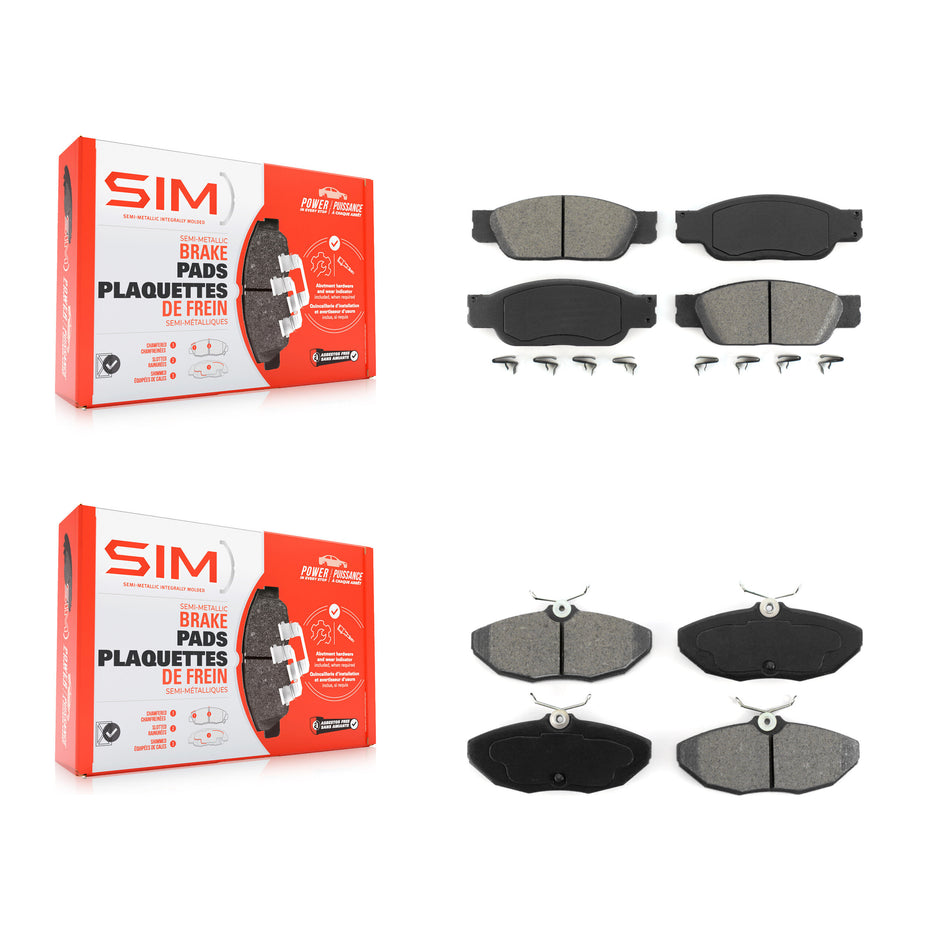 Front Rear Semi-Metallic Brake Pads Kit For Ford Thunderbird Lincoln LS Jaguar S-Type KSM-100341