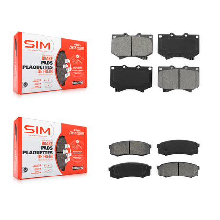 Front Rear Semi-Metallic Brake Pads Kit For 01-03 Toyota Sequoia 4.7" Plate Length KSM-100342
