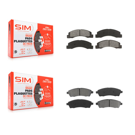 Front Rear Semi-Metallic Brake Pads Kit For Ford F-350 Super Duty F-250 Excursion KSM-100354