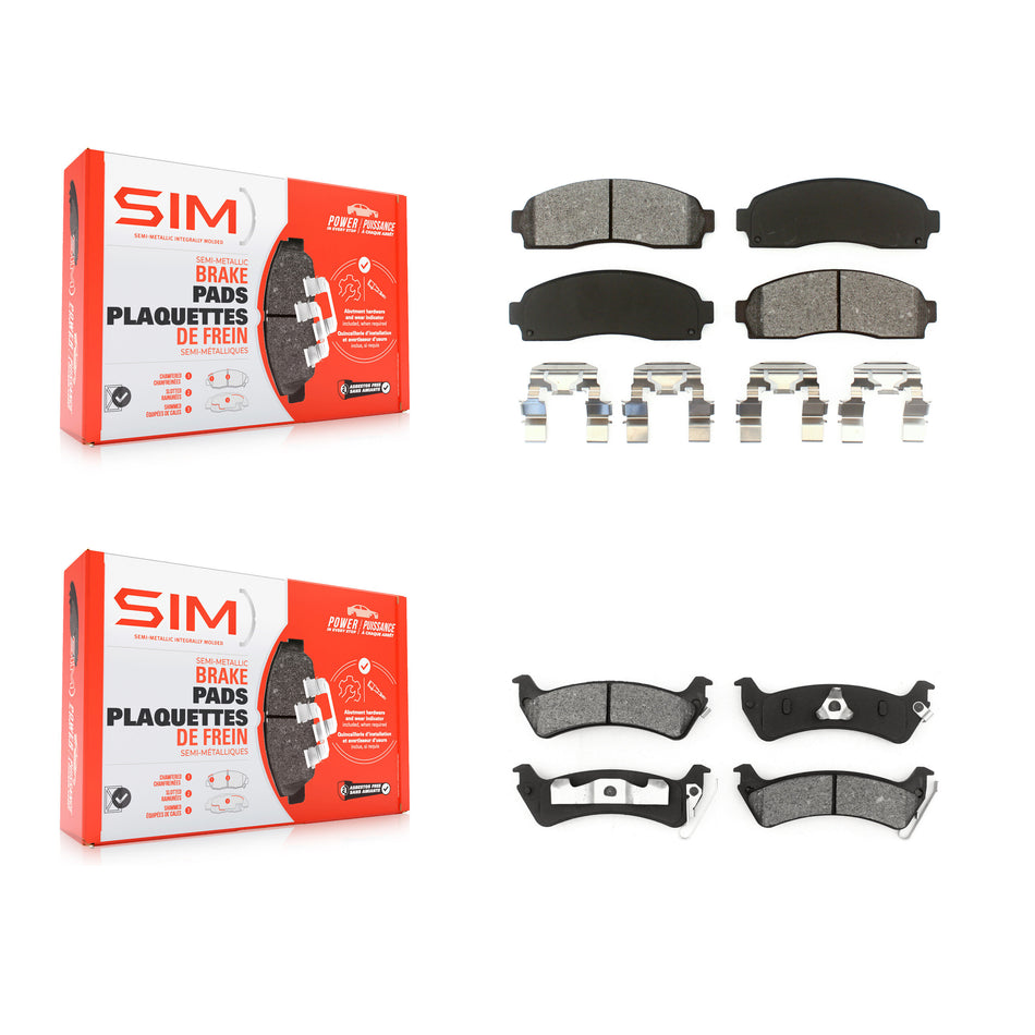 Front Rear Semi-Metallic Brake Pads Kit For Ford Explorer Sport Trac KSM-100356