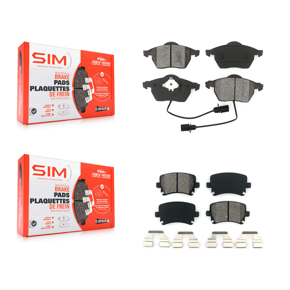 Front Rear Semi-Metallic Brake Pads Kit For 2006 Audi A4 3.2L/2.0L KSM-100362