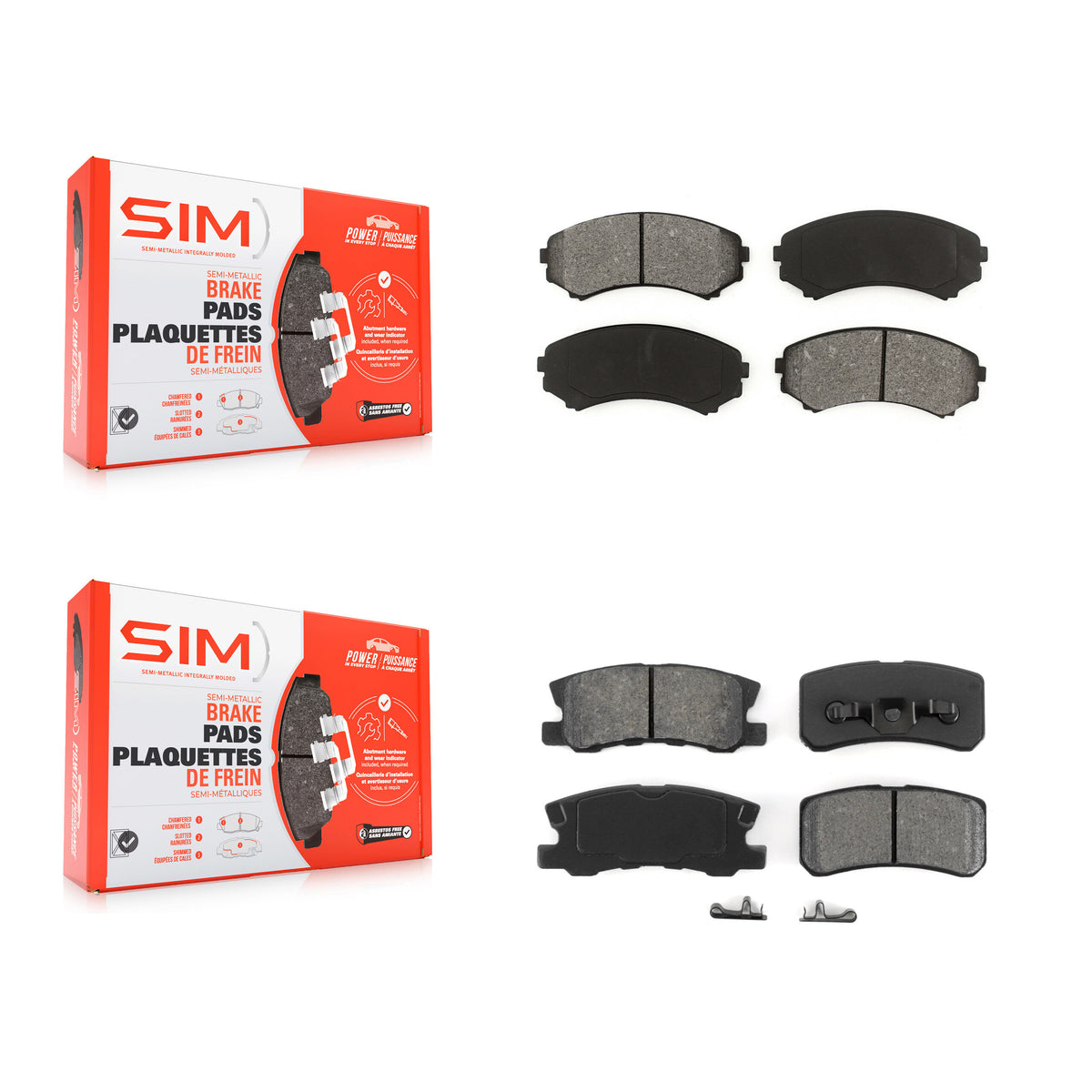 Front Rear Semi-Metallic Brake Pads Kit For Mitsubishi Endeavor Montero KSM-100385