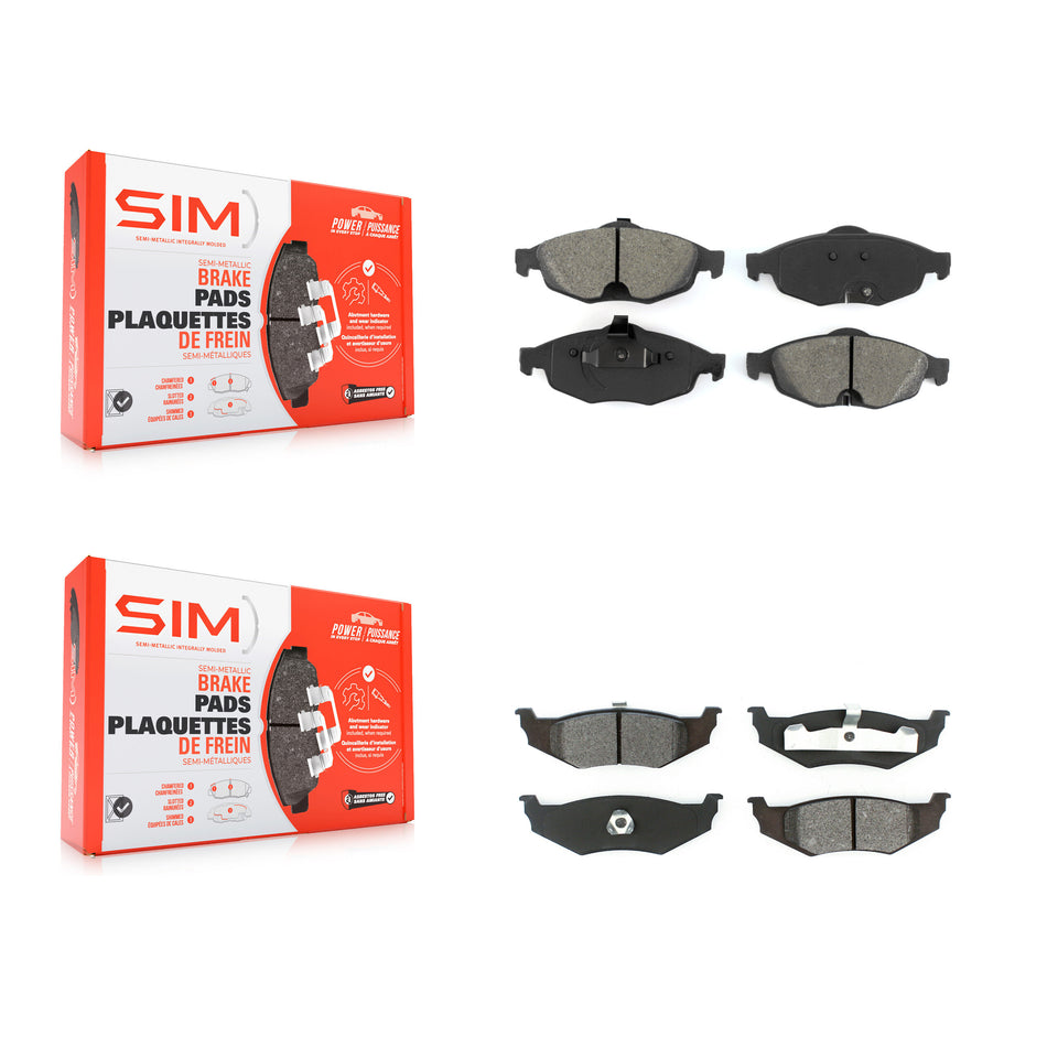 Front Rear Semi-Metallic Brake Pads Kit For Chrysler Sebring Dodge Stratus KSM-100386