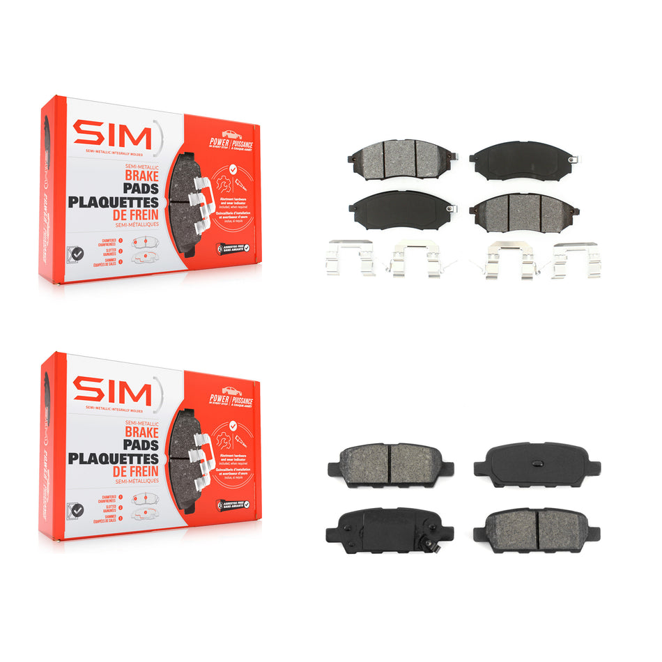 Front Rear Semi-Metallic Brake Pads Kit For INFINITI Nissan Murano G37 G35 EX35 FX35 QX50 KSM-100394