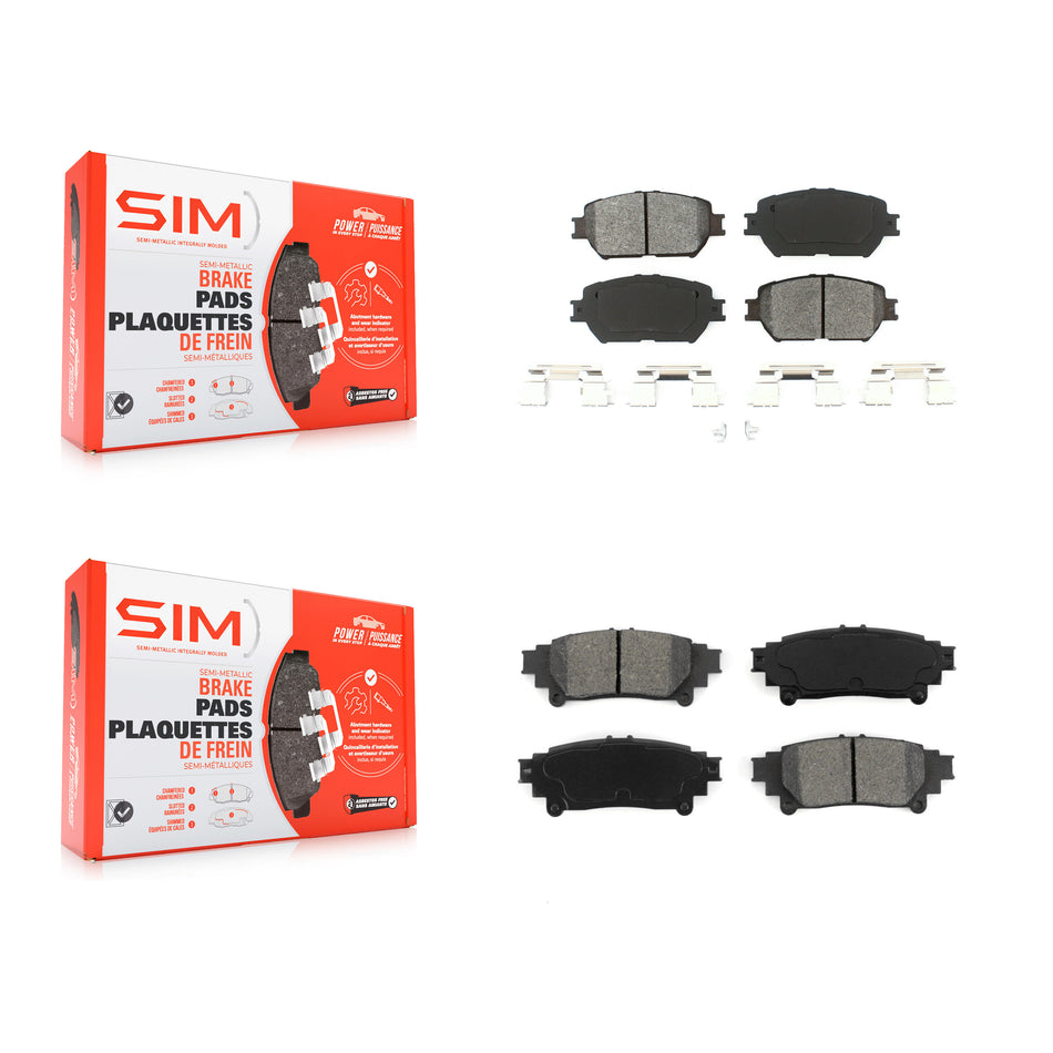 Front Rear Semi-Metallic Brake Pads Kit For 2014 Lexus IS250 C F Sport KSM-100401