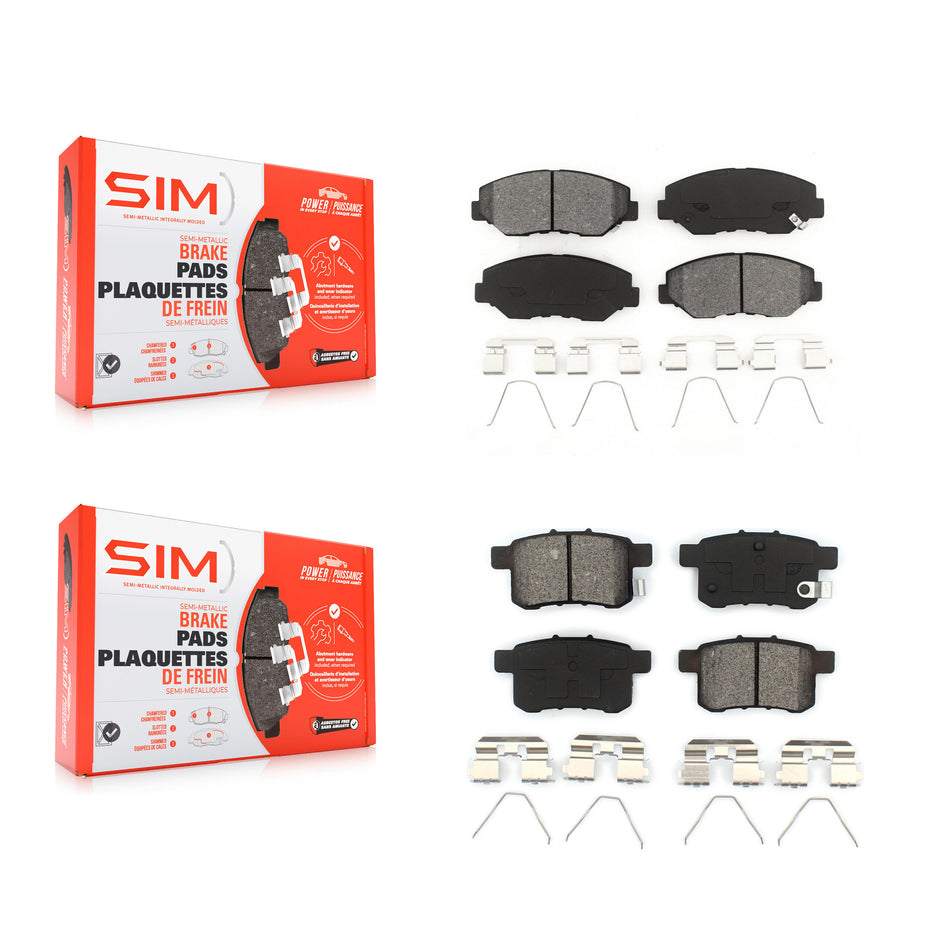 Front Rear Semi-Metallic Brake Pads Kit For Honda Accord KSM-100406