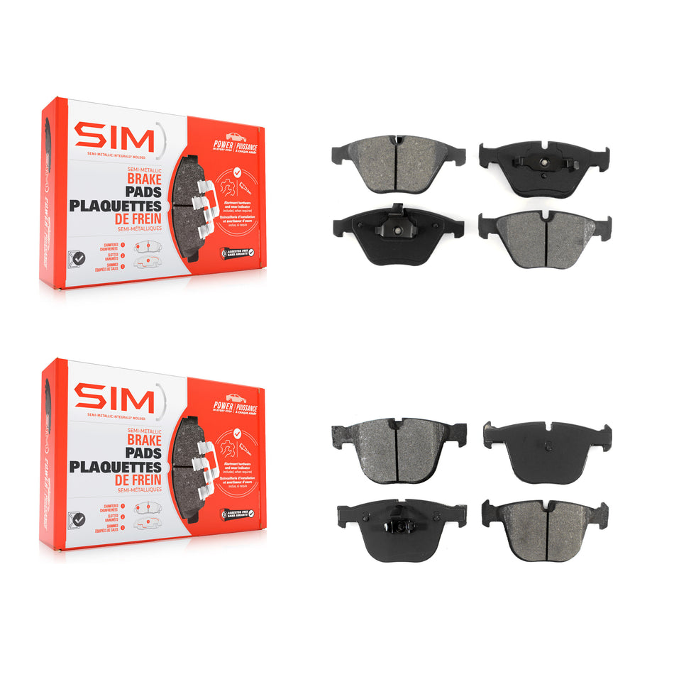 Front Rear Semi-Metallic Brake Pads Kit For BMW M3 650i 645Ci 550i 750i 545i 750Li 745i 1 KSM-100417