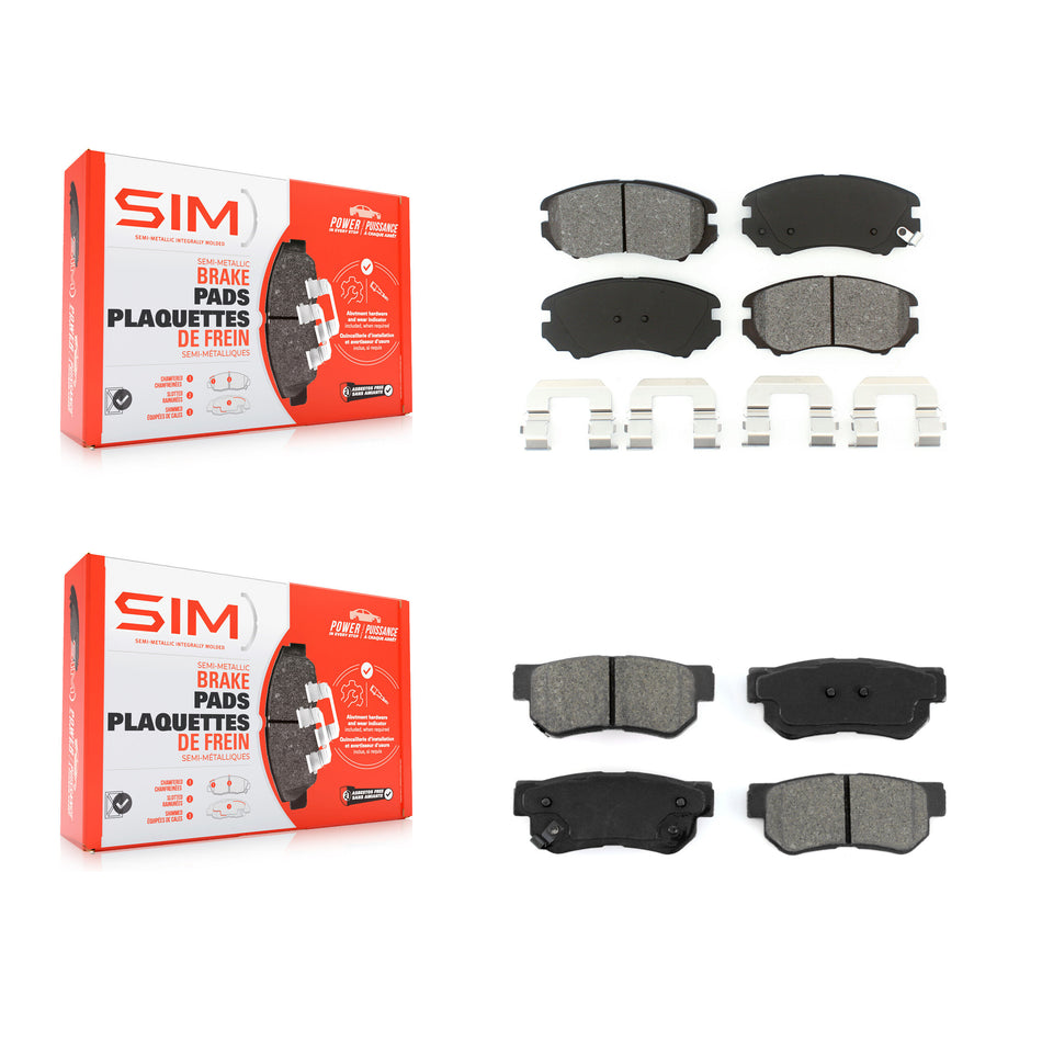 Front Rear Semi-Metallic Brake Pads Kit For Hyundai Elantra Tucson Kia Sportage Sonata KSM-100422