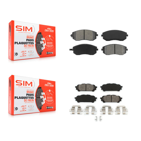 Front Rear Semi-Metallic Brake Pads Kit For Subaru Impreza Forester Saab 9-2X KSM-100423