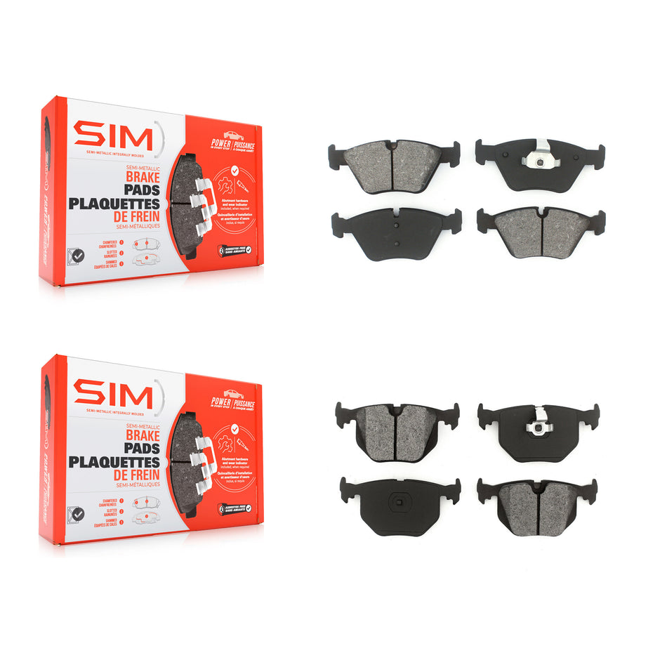 Front Rear Semi-Metallic Brake Pads Kit For BMW X3 330Ci Z4 330i 330xi M3 KSM-100434