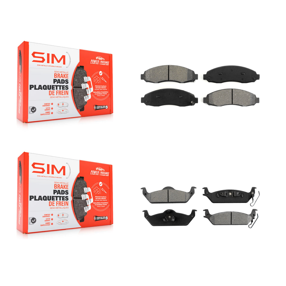 Front Rear Semi-Metallic Brake Pads Kit For 2003-2004 Dodge Dakota KSM-100441