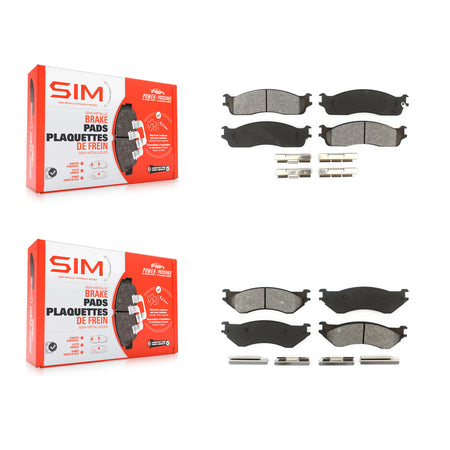 Front Rear Semi-Metallic Brake Pads Kit For Dodge Ram 1500 3500 2500 KSM-100442