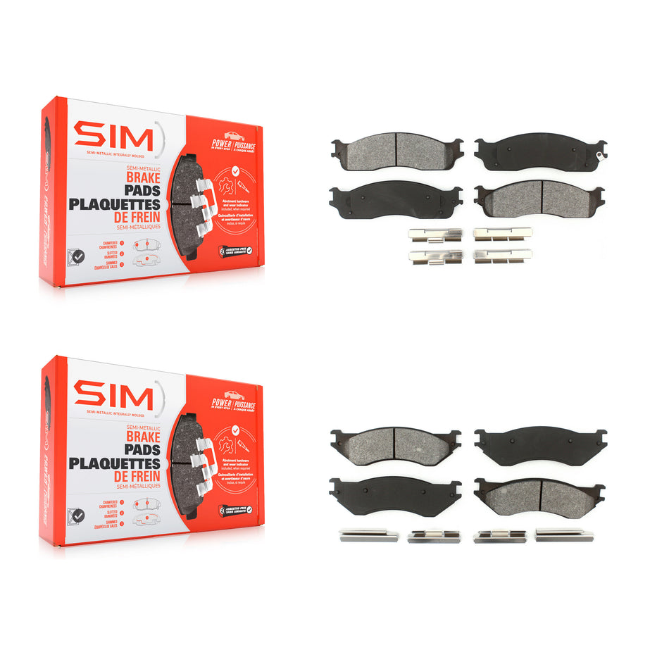 Front Rear Semi-Metallic Brake Pads Kit For Dodge Ram 1500 3500 2500 KSM-100442