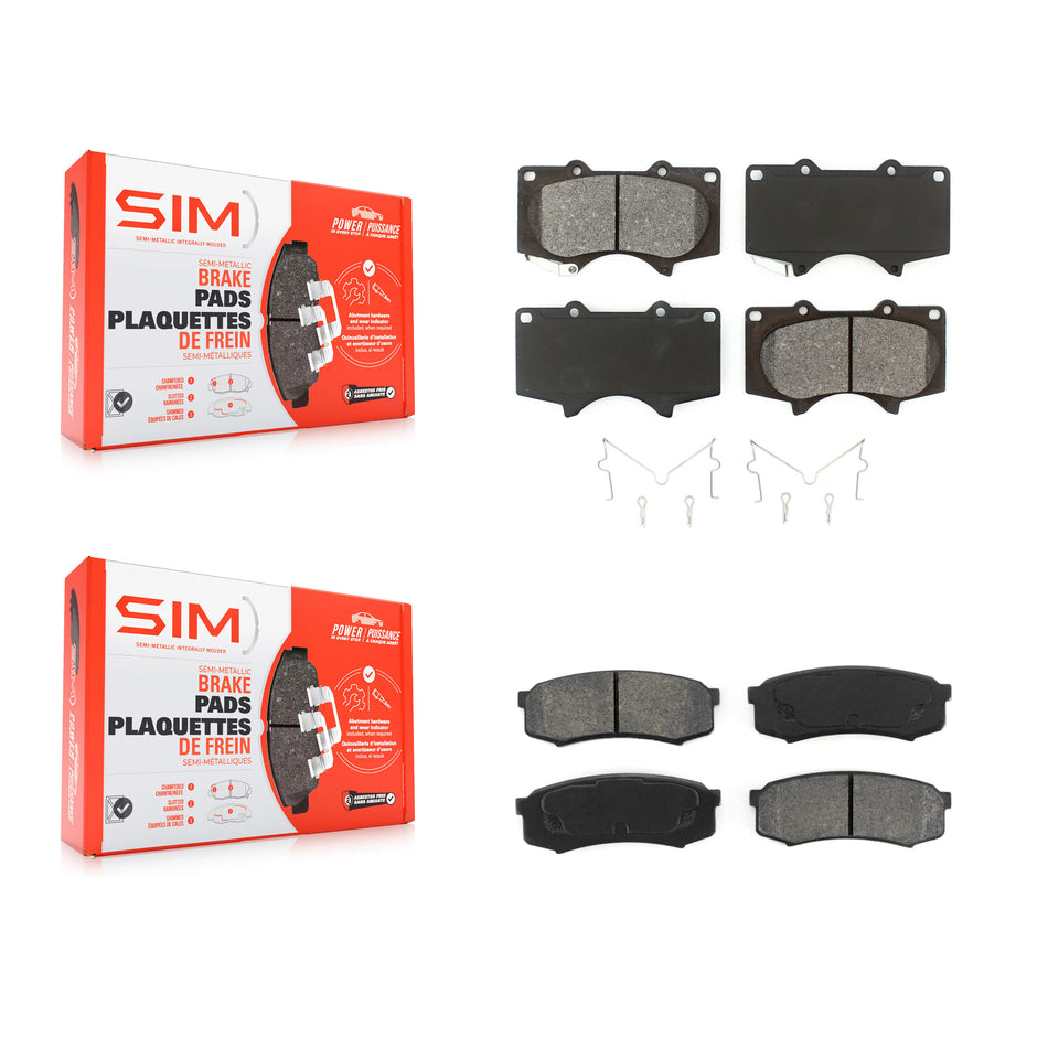 Front Rear Semi-Metallic Brake Pads Kit For Toyota 4Runner FJ Cruiser Lexus GX460 Sequoia KSM-100447