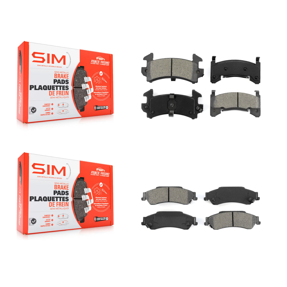 Front Rear Semi-Metallic Brake Pads Kit For 2003 Chevrolet S10 GMC Sonoma KSM-100449