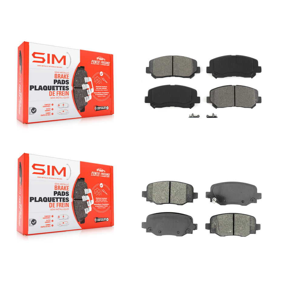 Front Rear Semi-Metallic Brake Pads Kit For Chrysler 200 With 305mm Diameter Rotor KSM-100458