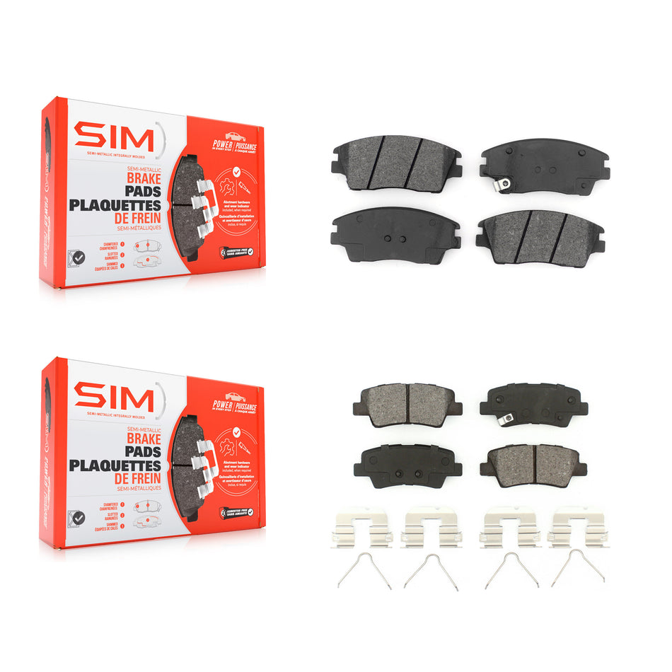 Front Rear Semi-Metallic Brake Pads Kit For Hyundai Tucson Kia Sportage KSM-100472