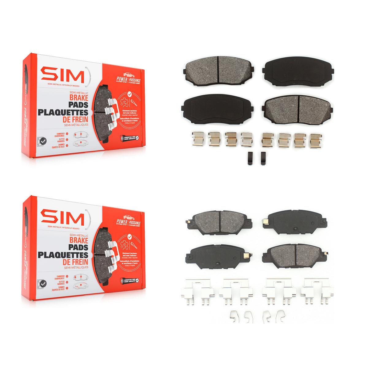 Front Rear Semi-Metallic Brake Pads Kit For 2019-2024 Mazda CX-5 Turbocharged KSM-100481