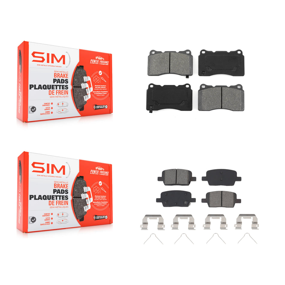 Front Rear Semi-Metallic Brake Pads Kit For Chevrolet Camaro Cadillac CT6 KSM-100487