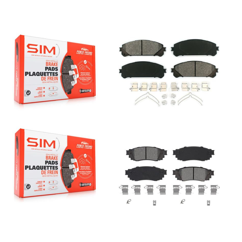 Front Rear Semi-Metallic Brake Pads Kit For Lexus RX350 RX450h RX350L RX450hL KSM-100497