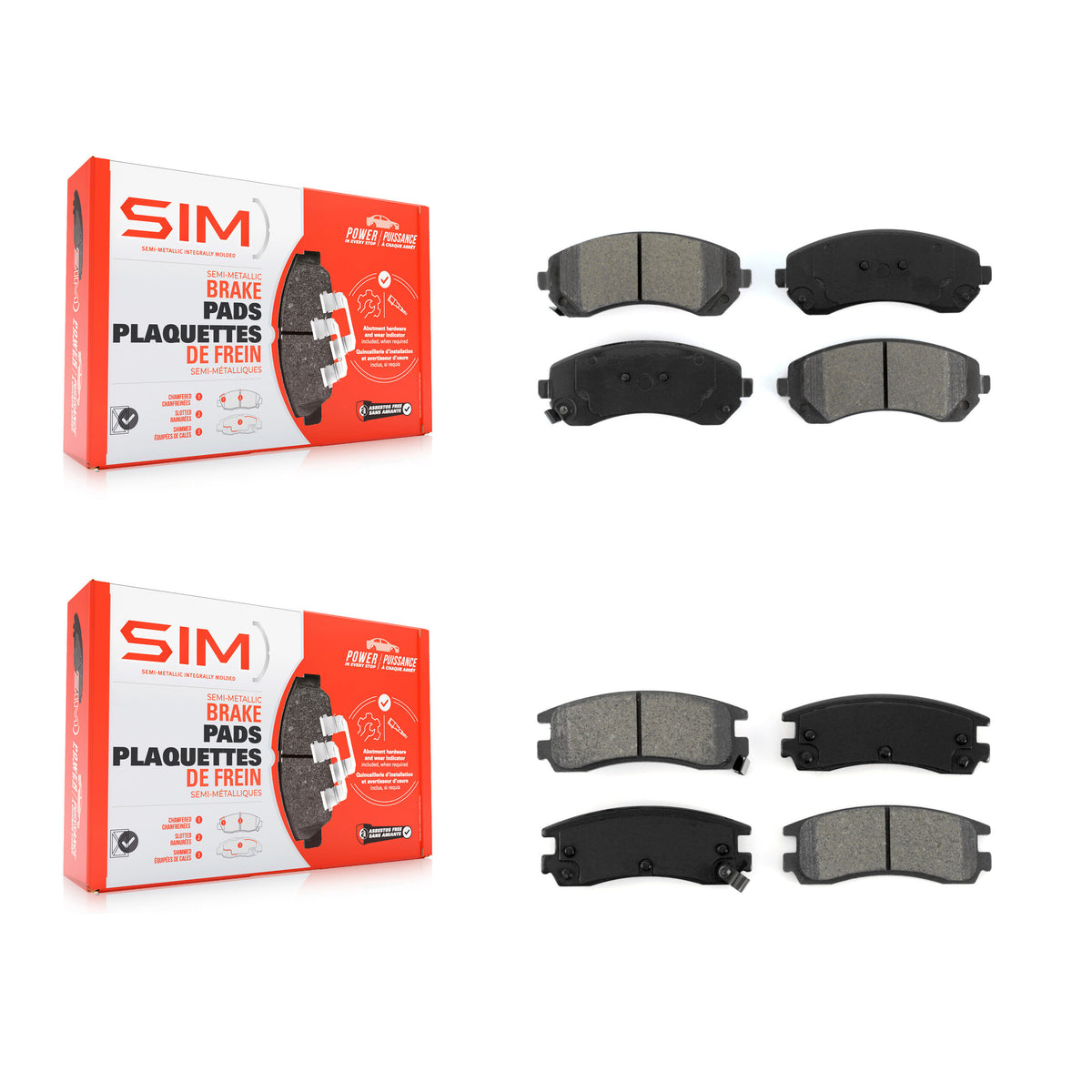 Front Rear Semi-Metallic Brake Pads Kit For Buick Rendezvous Pontiac Montana Chevrolet KSM-100538